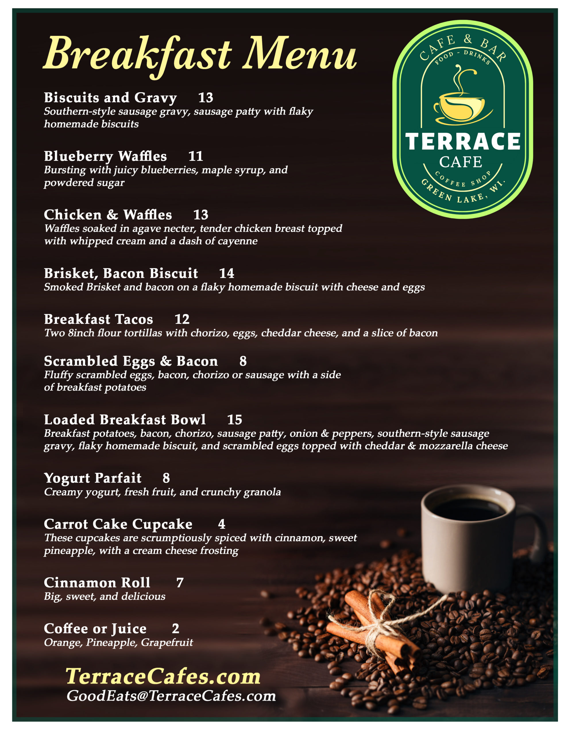 Terrace Cafe- Menu
